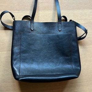 Madewell black leather tote